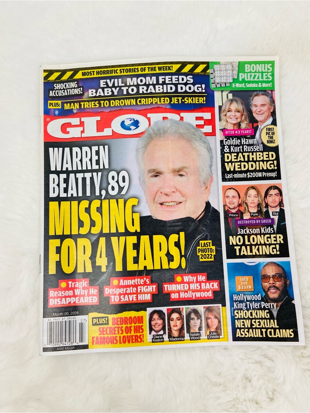 Globe Magazine - Warren Beatty Missing For 4 Years!